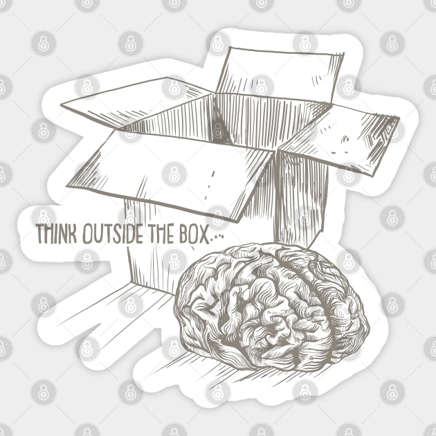 Think Outside The Box Sticker by fakeface